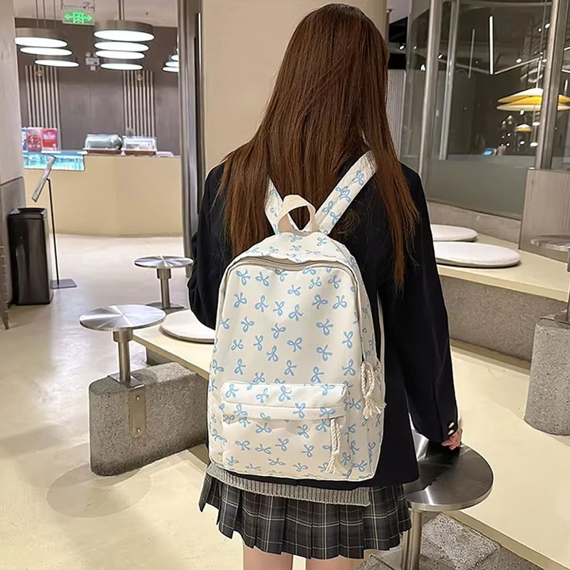 Women Bags Large - Женский нейлоновый рюкзак с цветочным принтом,