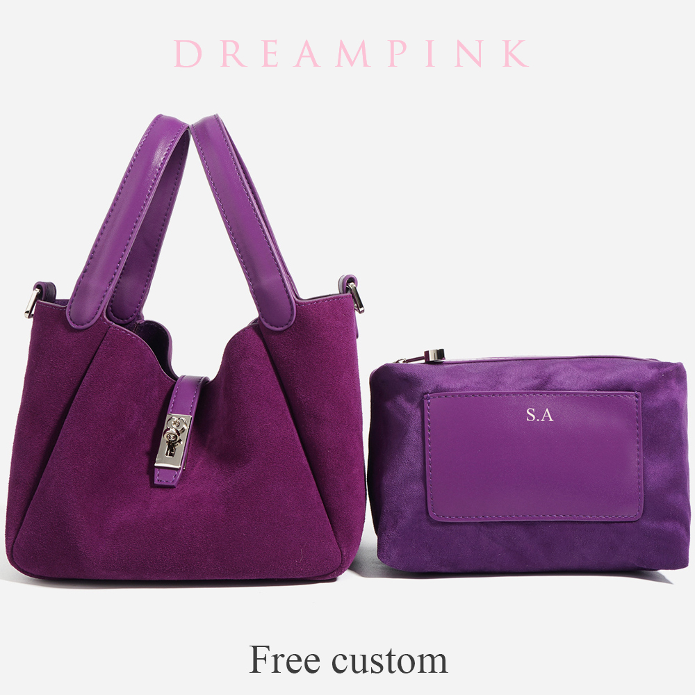 Women Bags Uae - Роскошная женская замшевая сумка-мешок с буквами