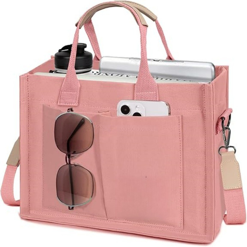 Women'S Tote Bags For Work - Женская большая холщовая сумка-тоут с карманами,
