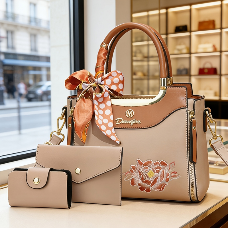 Women Bags Office - Высококачественный набор из 3 вышитых сумок,