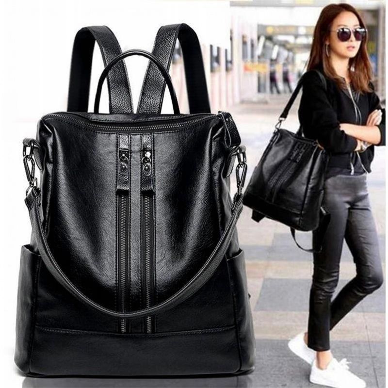 Women Bags Office - Женский рюкзак из мягкой кожи, школьный