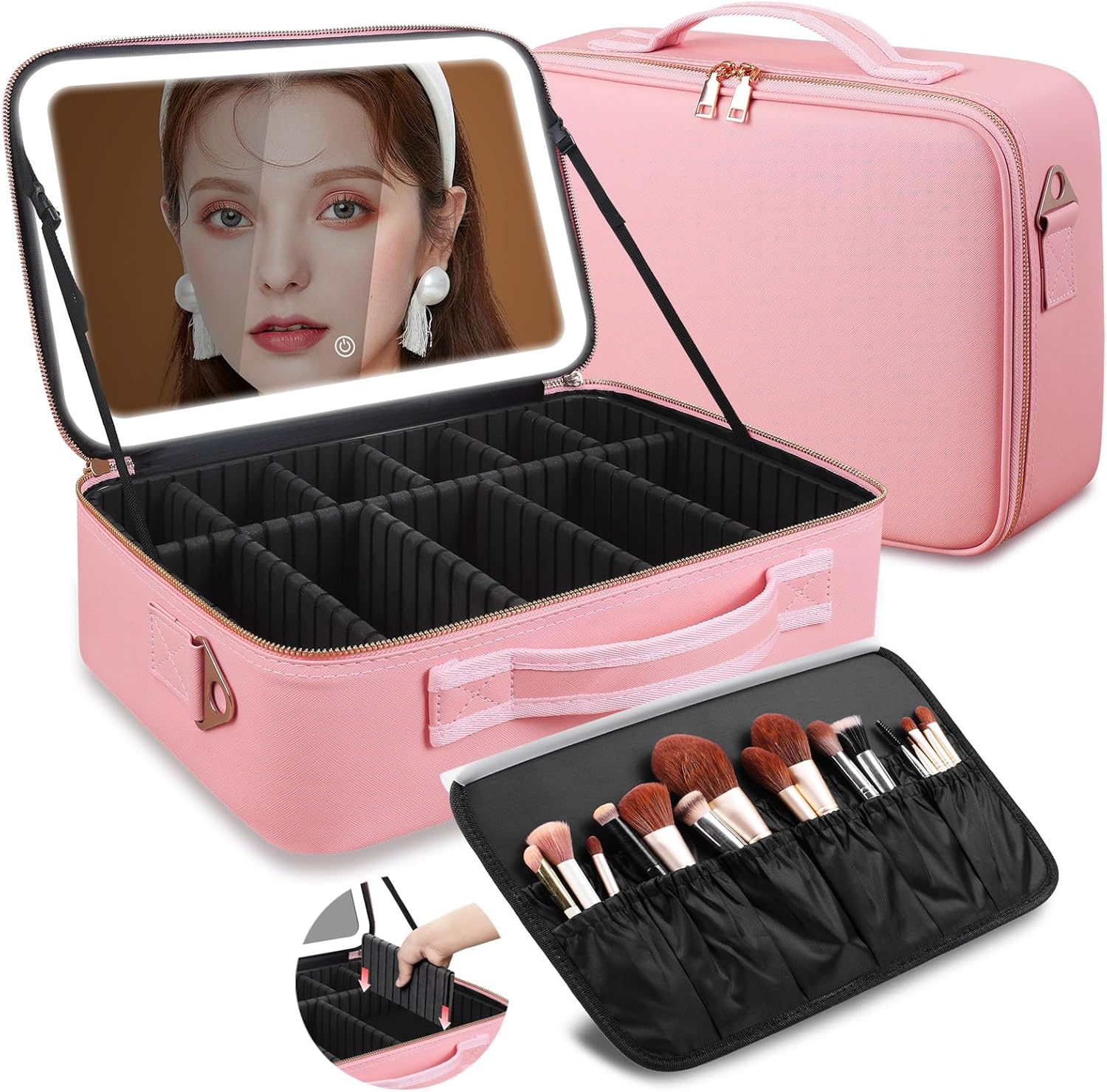 Women Bags Large - Большая косметичка 15''X11'' с LED-зеркалом и